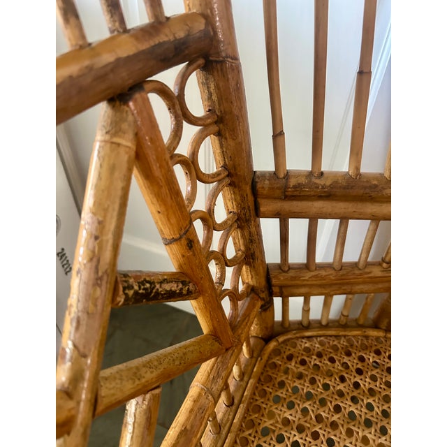 Mid 20th Century Pair Vintage Brighton Pavilion Bamboo & Cane Chairs For Sale - Image 5 of 9