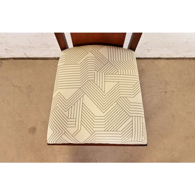 Wood Frank Lloyd Wright Sculpted Mahogany High Back Dining Chairs, Set of Eight For Sale - Image 7 of 13