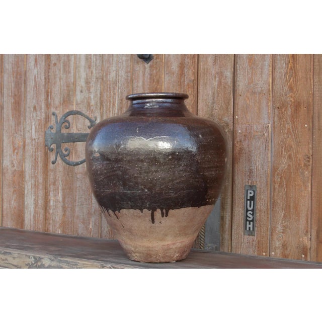 Antique Large Martaban Glazed Jar For Sale In Los Angeles - Image 6 of 7