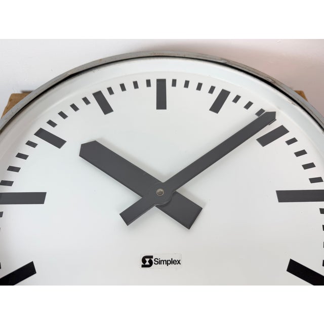 Large Industrial Double Sided Factory Clock from Simlex, 1960s For Sale - Image 10 of 18