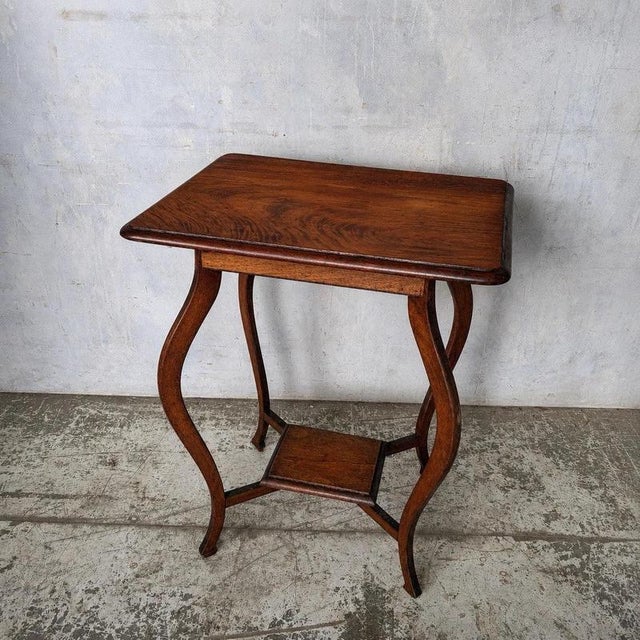 Wood Antique Arts & Crafts Walnut Side Table with Drawer For Sale - Image 7 of 7