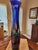 Traditional Mid 20th Century Stunning 25" Murano Cobalt Blue Millefiori Vase Hand-Blown Statement Piece For Sale - Image 3 of 12