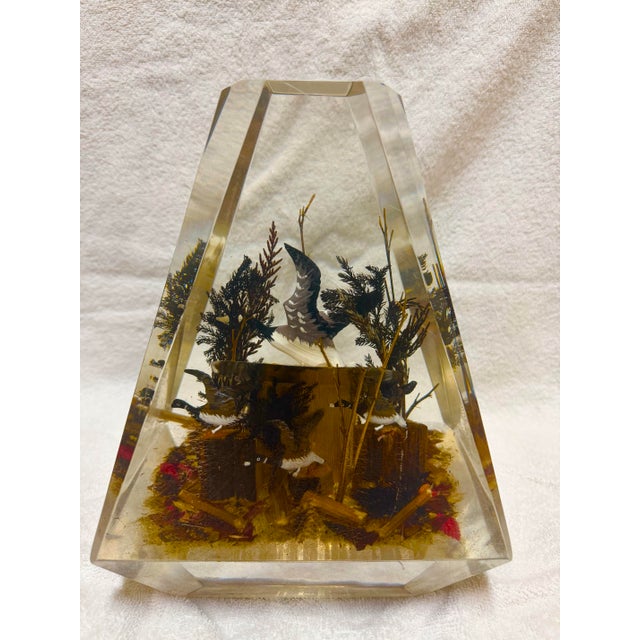 Vintage 1970s 3d Lucite Wildlife Obelisk Paperweight For Sale In New York - Image 6 of 7