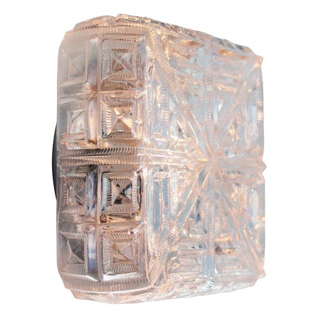 Mid-Century Modern Mid-Century Clear Glass Sconces Flush Mounts For Sale - Image 3 of 8