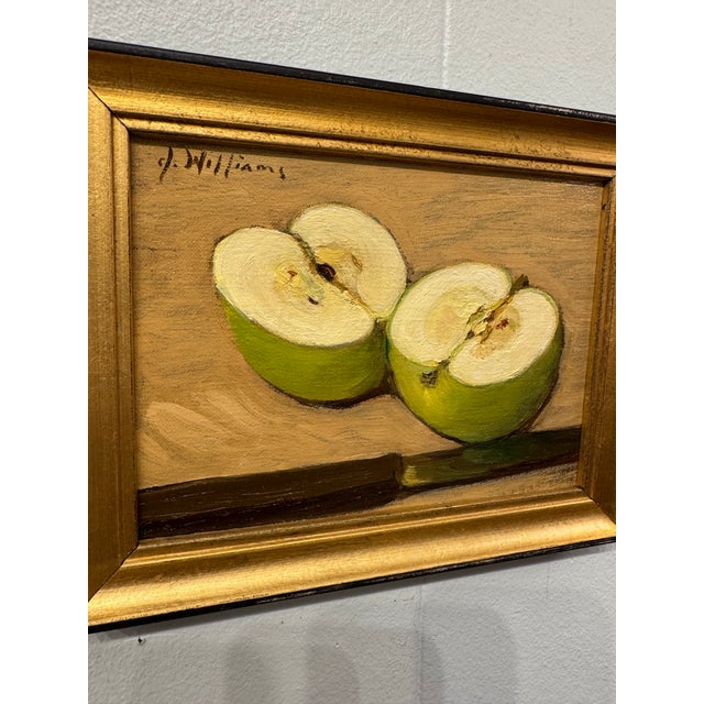 Late 20th Century 20th Century Oil Painting Green Apples For Sale - Image 5 of 6