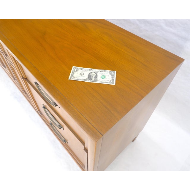 Mid Century 80” Long 9 Drawers Dresser Credenza Two Drawer Compartment MINT For Sale - Image 11 of 17