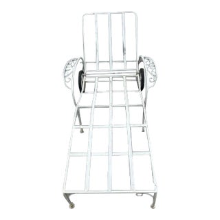 1950s White Wrought Iron Lounger For Sale
