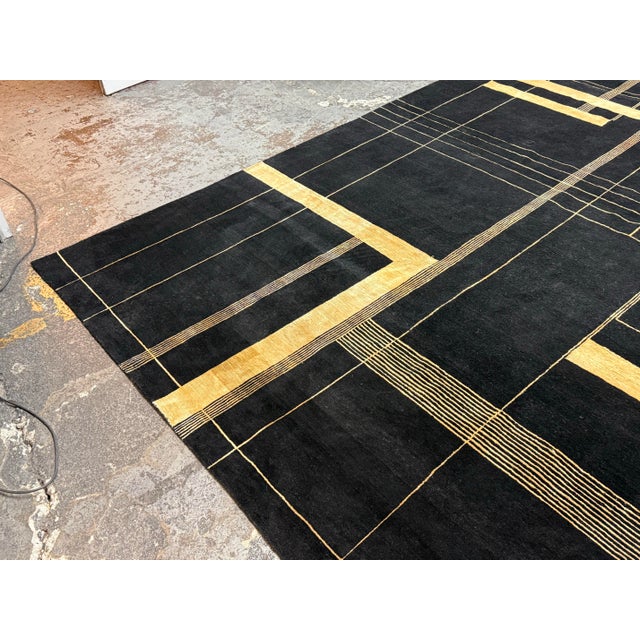 9ft 1in × 11ft 10in Stark Carpet Wool + Silk Area Rug For Sale - Image 10 of 12