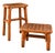 Vintage Brown Bamboo Stools, France, 1960s, Set of 2 For Sale