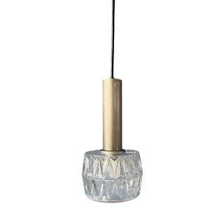 Mid-Century Crystal Glass Pendant Lamp For Sale