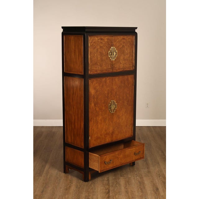 Century Chin Hua Furniture Asian Style Burl Wood Cabinet Armoire For Sale - Image 11 of 18