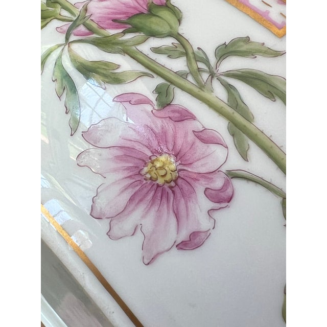 1960s 1960s Flora Danica Bowl by Royal Copenhagen // Malva Moschata L. // Exquisite Hand-Painted Fine China For Sale - Image 5 of 12