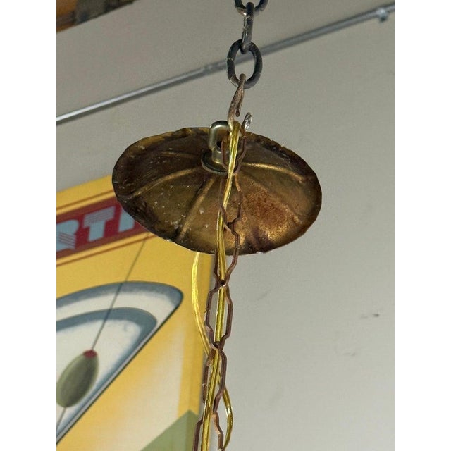 Bronze 1930s Spanish Hand-Forged Iron Chandelier, Rustic Style, Six Lights For Sale - Image 8 of 9