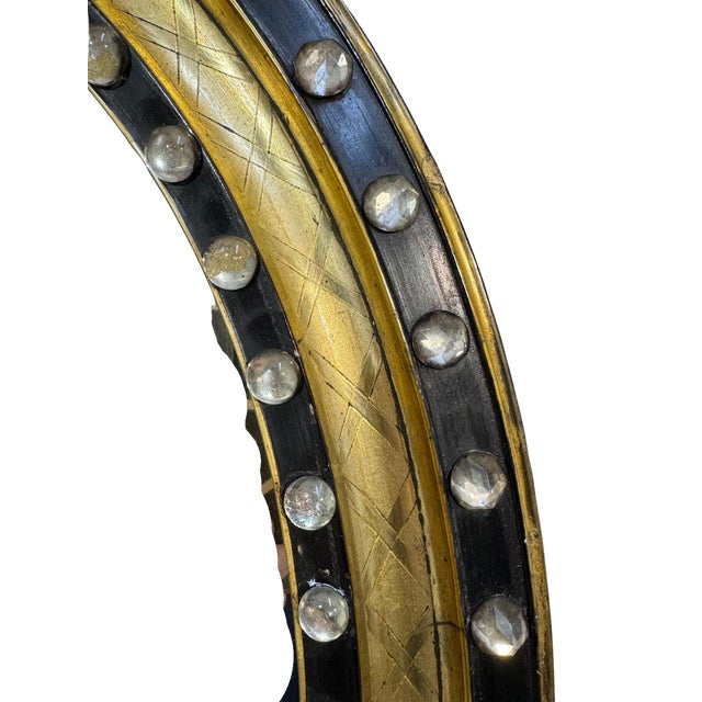 Late 19th Century Irish Regency Gilt and Ebonized Convex Mirror, Late 19th Century For Sale - Image 5 of 5