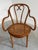 Thonet Steamed Bentwood + Cane Desk Chair Armchair Heart Motif For Sale - Image 6 of 12