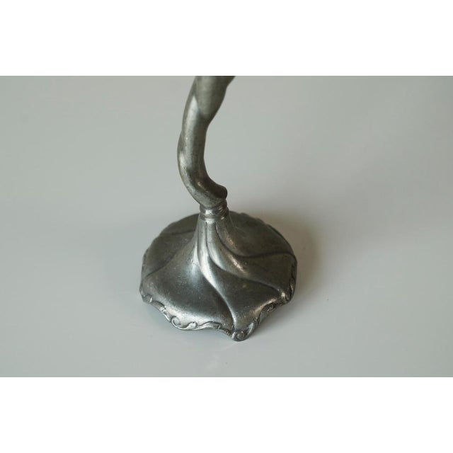1930s Sculptural Art Nouveau Candleholder in Pewter, 1900 For Sale - Image 5 of 10