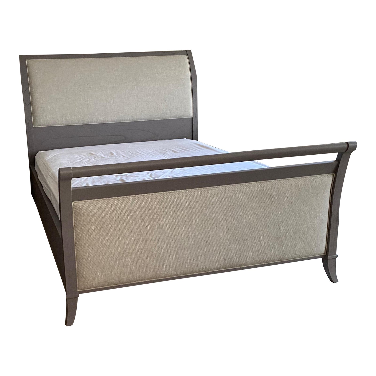 Arhaus Pearson Queen Sleigh Bed With Upholstered Headboard Chairish