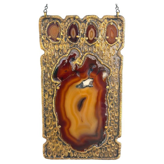 Brutalist Wall Relief with Inset Agate Slices, 1960s For Sale - Image 12 of 12