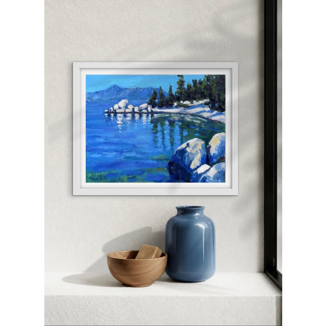 Granite and Glass - Lake Tahoe 14 x 18 Oil on canvas panel Signed Haas Unframed. Frames shown are for sample only.