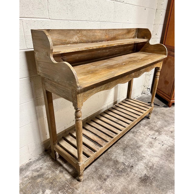 Rustic Bleached Wood Bar Console | Chairish