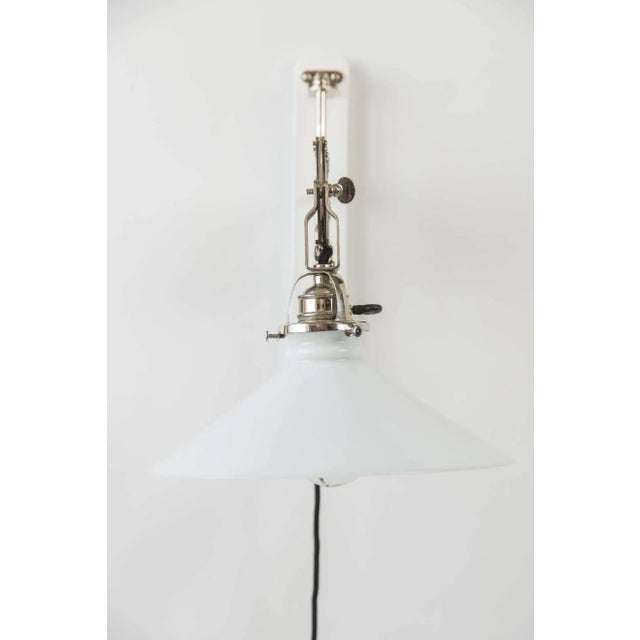 Art Deco Swiveling and Extendable Nickel Wall Lamp with Glass Shade, 1920s For Sale - Image 3 of 18