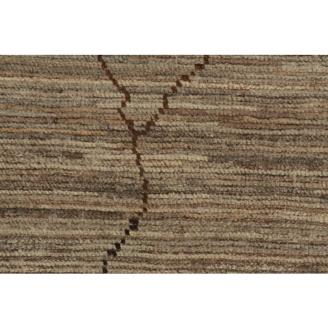 Rug & Kilim’s Modern Rug with Beige-brown Geometric Patterns - 9x12 For Sale In New York - Image 6 of 7