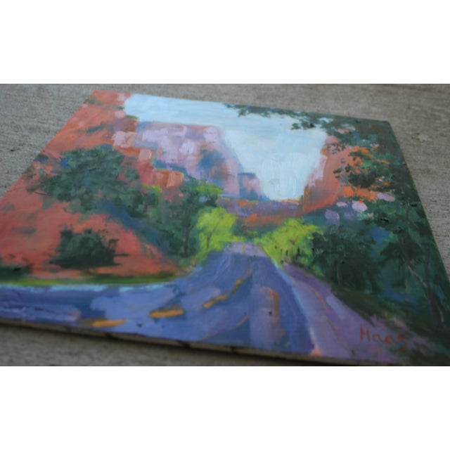 Quiet Places & Western Vistas — Zion National Park Original oil painting by L. Haas, 12 x 12 in unframed wood board,...