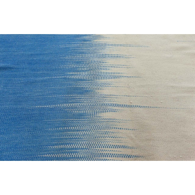 Contemporary Turkish Kilim Beige and Blue Wool Rug by Doris Leslie Blau For Sale - Image 4 of 9