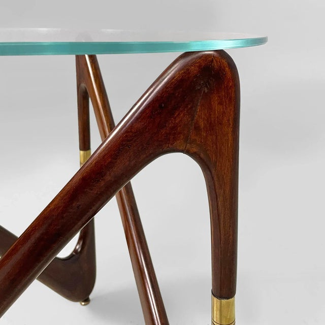 Mid-Century Modern Coffee Table in Glass and Wood, Italy, 1950s For Sale - Image 10 of 15