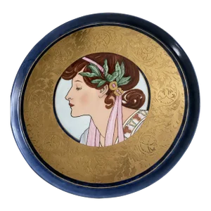 1900s Limoge France Art Deco Lady French T&v Decorative Plate Charger