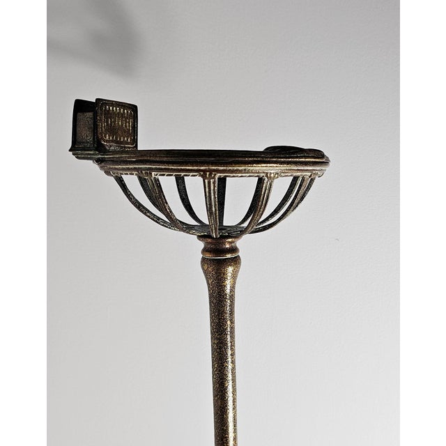 Art Nouveau Original Tiffany Studios Bronze Smoking Stand With 1649 Base For Sale - Image 3 of 7