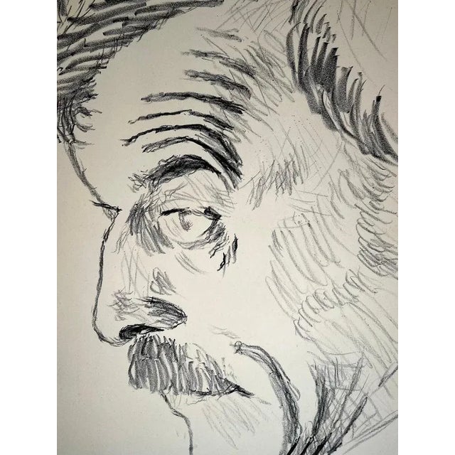 Modern Hans Berger, Portrait, Graphite on Paper For Sale - Image 3 of 12