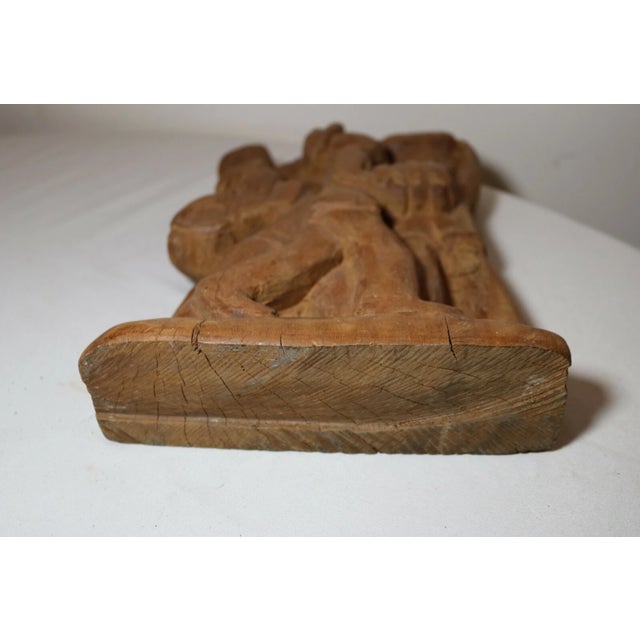 Antique Folk Art Hand Carved Wood Figural Musician Band Sculpture Figure Statue For Sale - Image 9 of 9