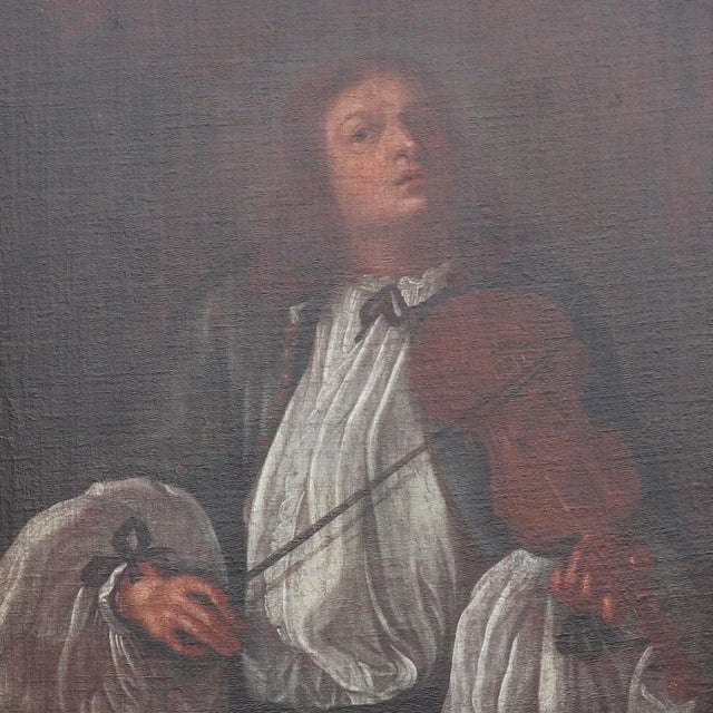 Baroque German School Oil on Canvas Painting, Allegory of Hearing, After Johann Heinrich Schönfeld For Sale - Image 3 of 11