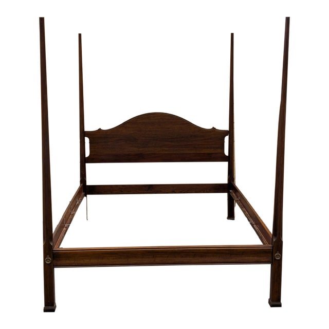 Vintage Davis Cabinet Co. Mahogany 4 Poster Queen Size Bed For Sale