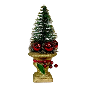 1980s Vintage Boho Chic Hollywood Regency Bottle Brush Christmas Tree