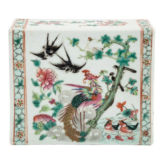 Chinese Famille Rose Porcelain Pillow For Sale