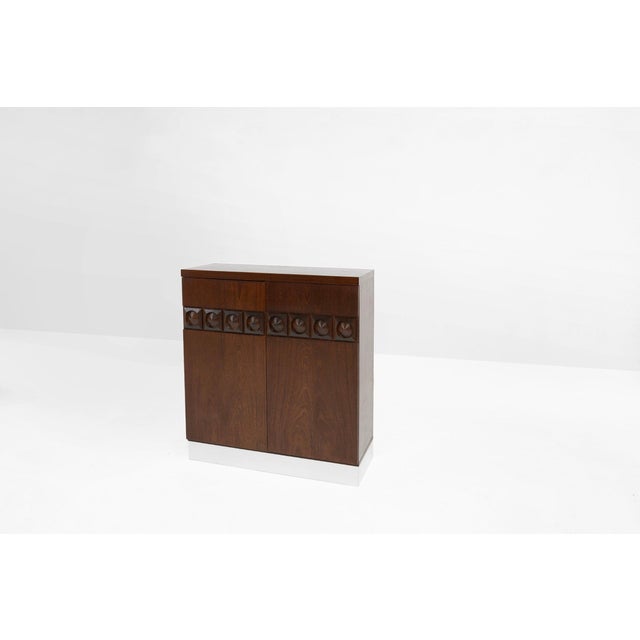 Brutalist Geometrical Bar Cabinet, Belgium, 1970s For Sale - Image 9 of 13