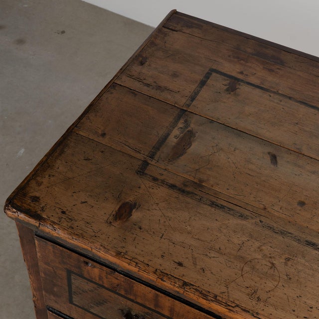 Folk Art 19th Century Original Hand Painted Large Chest of Three Drawers From Hungary For Sale - Image 3 of 18