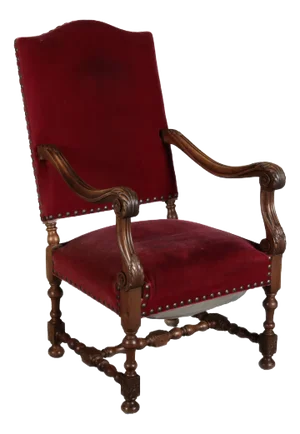 Antique Baroque Armchair in Walnut, 1880