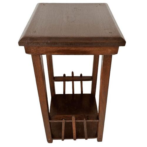 Wood Art Deco Amsterdam School Plant Table, 1930s For Sale - Image 7 of 10