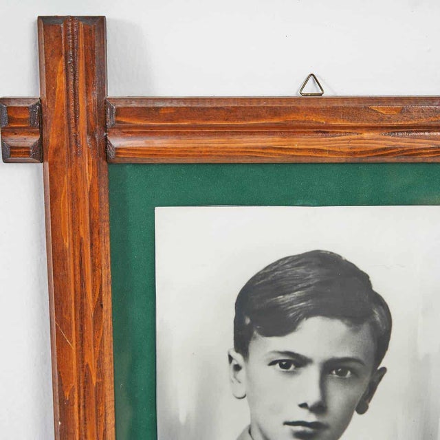 Vintage Photo Frame in Wood with Antique Photo, 1980s For Sale - Image 3 of 6