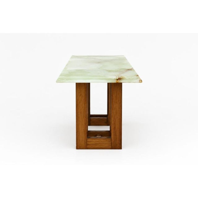 2000 - 2009 Architectural Italian Coffee Table with Onyx Top For Sale - Image 5 of 8