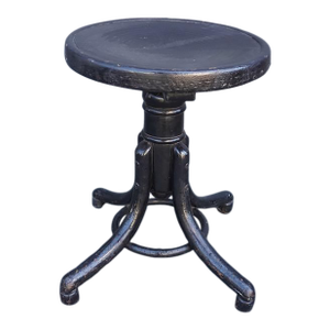 Early 20th Century Thonet Bentwood Piano Stool in Black