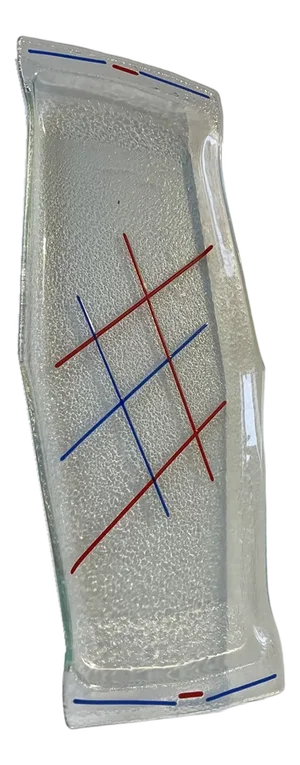 Mid-Century Rectangular French Glass Tray in the style of Mondrian, 1950s