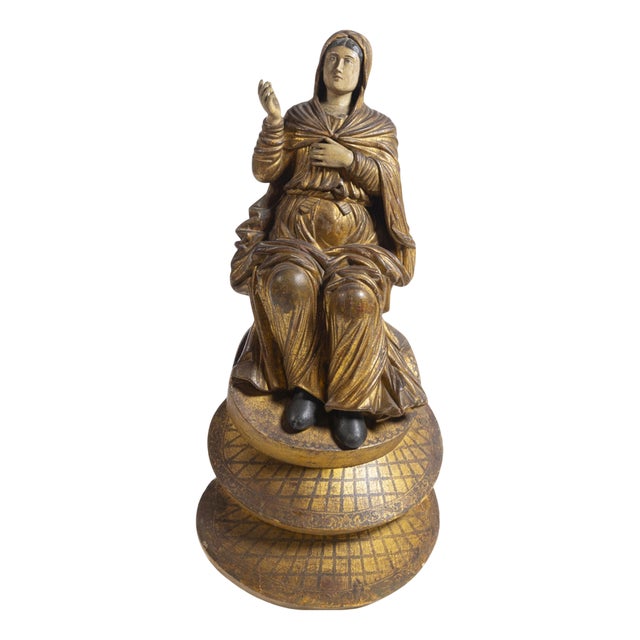 Portuguese Artist, Our Lady of Ascension Sculpture, 17th Century, Wood For Sale