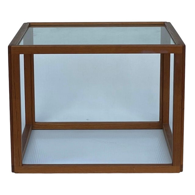 Mid-Century Modern 1950s Mid Century Teak & Glass Cube Side Table by Kai Kristiansen For Sale - Image 3 of 4