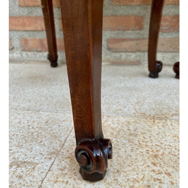 French Walnut Nightstand with Drawers and Shelf, 1950s, Set of 2 For Sale - Image 11 of 16