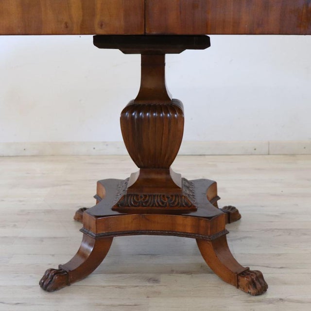 Antique Extendable Walnut Card or Tea Table with Drawer, 1800s For Sale - Image 5 of 16