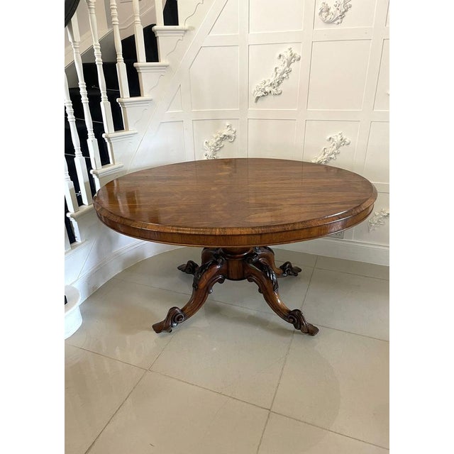 Antique Victorian Rosewood Dining Table, 1850 For Sale - Image 4 of 15